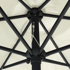 VidaXL saulessargs ar LED un alumīnija kātu, 270 cm, smilšu balts цена и информация | Зонты, маркизы, стойки | 220.lv
