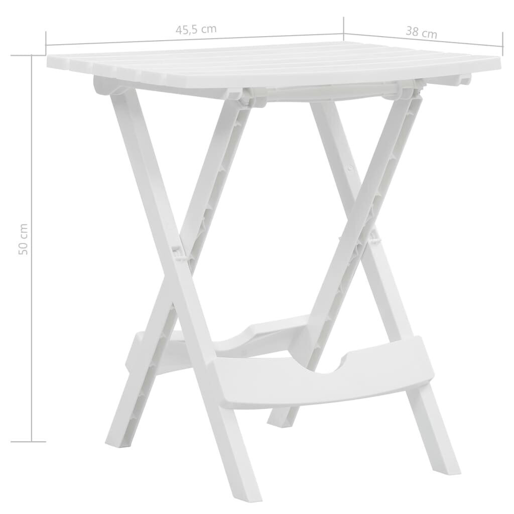 VidaXL saliekams dārza galds, balts, 45,5x38,5x50 cm cena un informācija | Dārza galdi | 220.lv