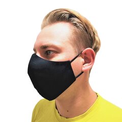 Черная многоразовая маска, 1 шт., 100% хлопок цена и информация | Первая помощь | 220.lv