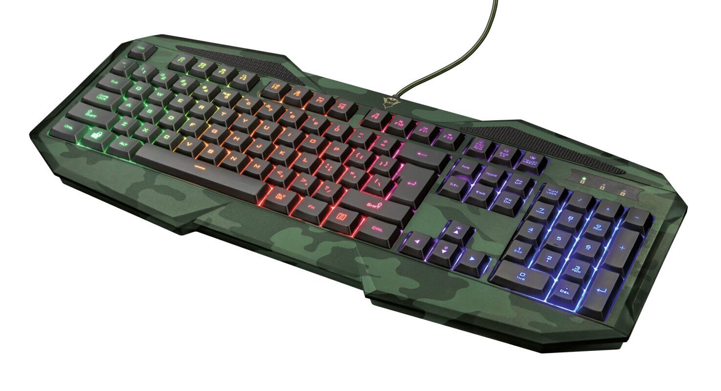 Spēļu tastatūra Trust GXT 830-RW-C Avonn, chaki cena un informācija | Klaviatūras | 220.lv