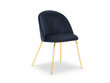 Krēsls Milo Casa Livia, tumši zilas/zeltainas krāsas cena un informācija | Virtuves un ēdamistabas krēsli | 220.lv