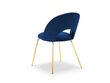 Krēsls Milo Casa Lucia, zilas/zeltainas krāsas cena un informācija | Virtuves un ēdamistabas krēsli | 220.lv