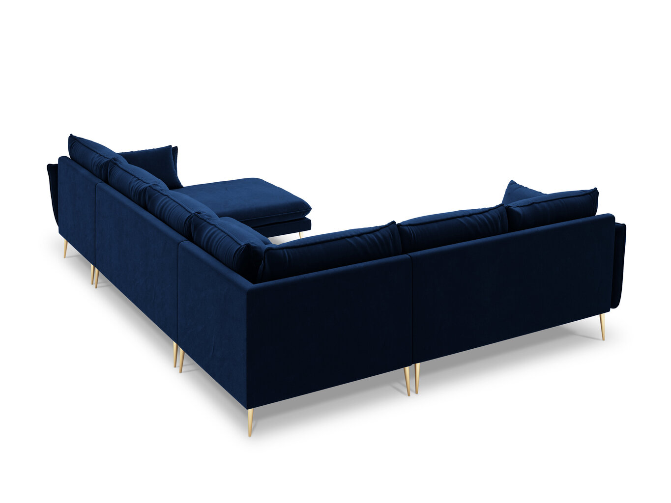 Stūra dīvāns Milo Casa Elio 7S-V, zils/zeltainas krāsas cena un informācija | Stūra dīvāni | 220.lv
