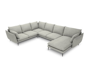 Stūra dīvāns Milo Casa Elio 7S, gaiši pelēks/melns cena un informācija | Stūra dīvāni | 220.lv