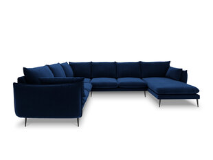 Stūra dīvāns Milo Casa Elio 7S-V, zils/melns cena un informācija | Stūra dīvāni | 220.lv