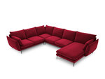 Stūra dīvāns Milo Casa Elio 7S-V, sarkans/melns