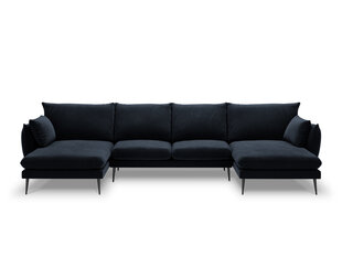 Stūra dīvāns Milo Casa Elio 6S-V, tumši zils/melns cena un informācija | Stūra dīvāni | 220.lv