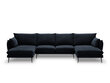 Stūra dīvāns Milo Casa Elio 6S-V, tumši zils/melns cena un informācija | Stūra dīvāni | 220.lv