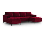 Stūra dīvāns Milo Casa Santo 6S, sarkans/melns