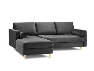 Stūra dīvāns Milo Casa Santo 4S-V, tumši pelēks cena un informācija | Stūra dīvāni | 220.lv