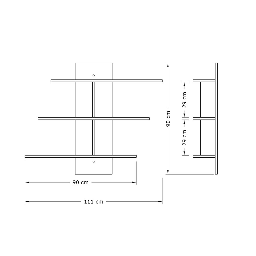 Sienas plaukts Kalune Design Wall Shelf 775, 111 cm, baltas krāsas cena un informācija | Plaukti | 220.lv