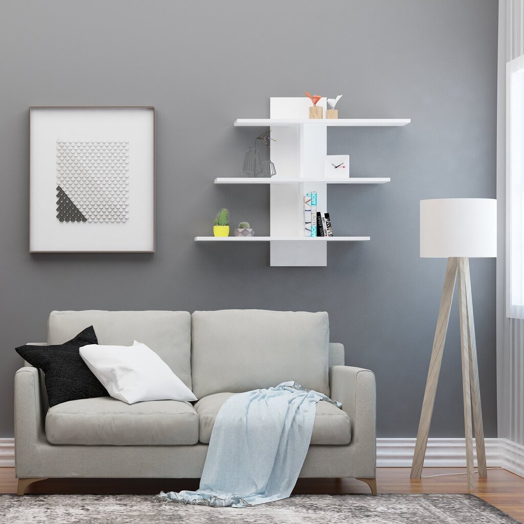 Sienas plaukts Kalune Design Wall Shelf 775, 111 cm, baltas krāsas cena un informācija | Plaukti | 220.lv