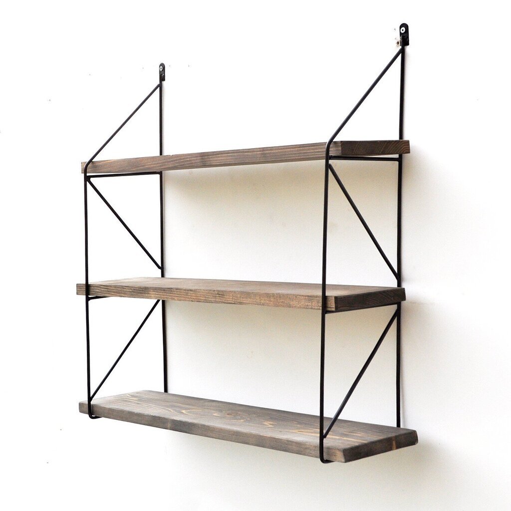 Sienas plaukts Kalune Design Wall Shelf 792, 55 cm, tumši brūns/melns cena un informācija | Plaukti | 220.lv