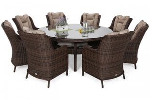 Комплект уличной мебели Bristol 180, 8+1, темно-коричневый/бежевый цена и информация | Комплекты уличной мебели | 220.lv