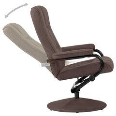 vidaXL TV krēsls ar kāju soliņu, brūna mākslīgā zamšāda cena un informācija | Atpūtas krēsli | 220.lv