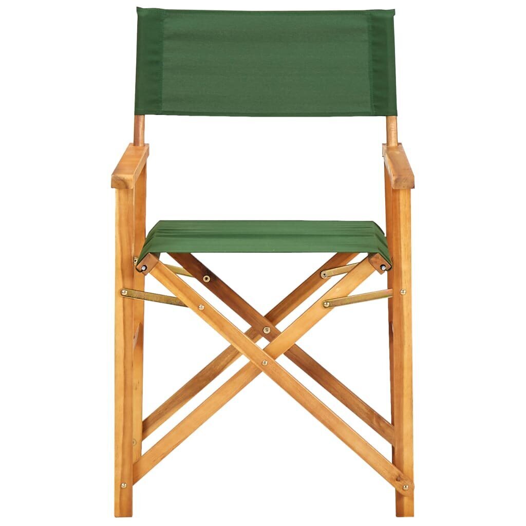 vidaXL režisora krēsli, 2 gab., zaļi, akācijas masīvkoks cena un informācija | Dārza krēsli | 220.lv