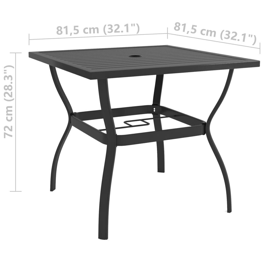 vidaXL dārza galds, antracītpelēks, 81,5x81,5x72 cm, tērauds cena un informācija | Dārza galdi | 220.lv