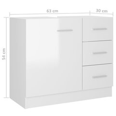 vidaXL izlietnes skapītis, spīdīgi balts, 63x30x54 cm, skaidu plāksne цена и информация | Комплекты в ванную | 220.lv