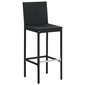 vidaXL dārza bāra krēsli ar matračiem, 4 gab., melna PE rotangpalma cena un informācija | Dārza krēsli | 220.lv