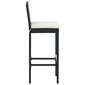 vidaXL dārza bāra krēsli ar matračiem, 4 gab., melna PE rotangpalma цена и информация | Dārza krēsli | 220.lv
