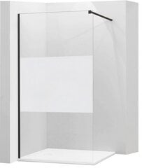 Dušas sieniņa Mexen Kioto, black/pusmatēts stikls 70,80,90,100,110,120x200 cm cena un informācija | Dušas durvis, dušas sienas | 220.lv