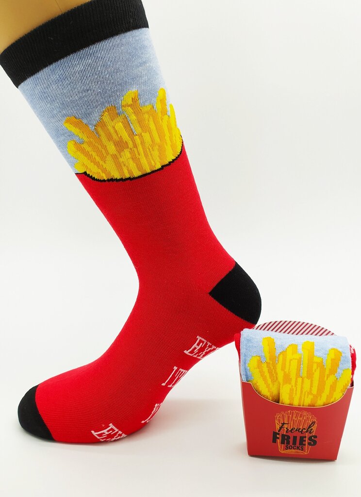 Vīriešu zeķes French fries socks, Exercise? I thought you said extra fries! цена и информация | Vīriešu zeķes | 220.lv