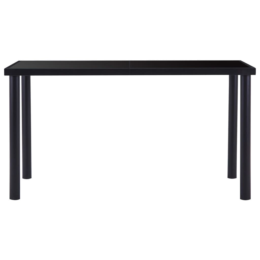 vidaXL virtuves galds, melns, 140x70x75 cm, rūdīts stikls cena un informācija | Virtuves galdi, ēdamgaldi | 220.lv