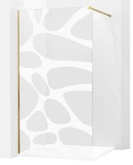 Dušas sieniņa Mexen Kioto, gold/stikls ar rakstu 70,80,90,100,110,120x200 cm cena un informācija | Dušas durvis, dušas sienas | 220.lv
