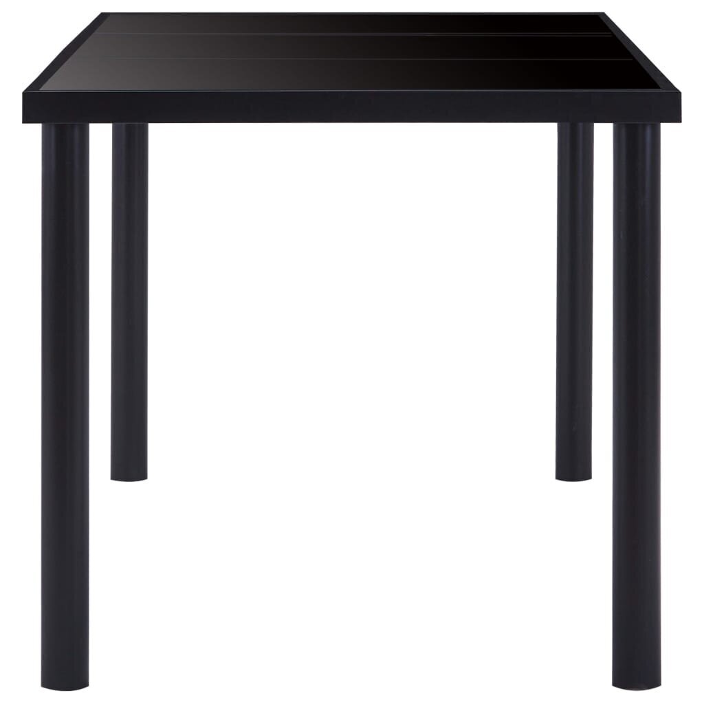 vidaXL virtuves galds, melns, 200x100x75 cm, rūdīts stikls cena un informācija | Virtuves galdi, ēdamgaldi | 220.lv