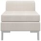 vidaXL vidējais dīvāns ar spilvenu, krēmkrāsas audums cena un informācija | Dīvāni | 220.lv