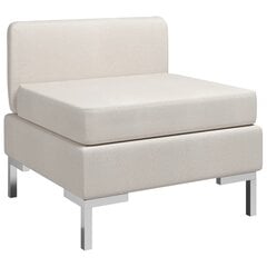 vidaXL vidējais dīvāns ar spilvenu, krēmkrāsas audums цена и информация | Диваны | 220.lv