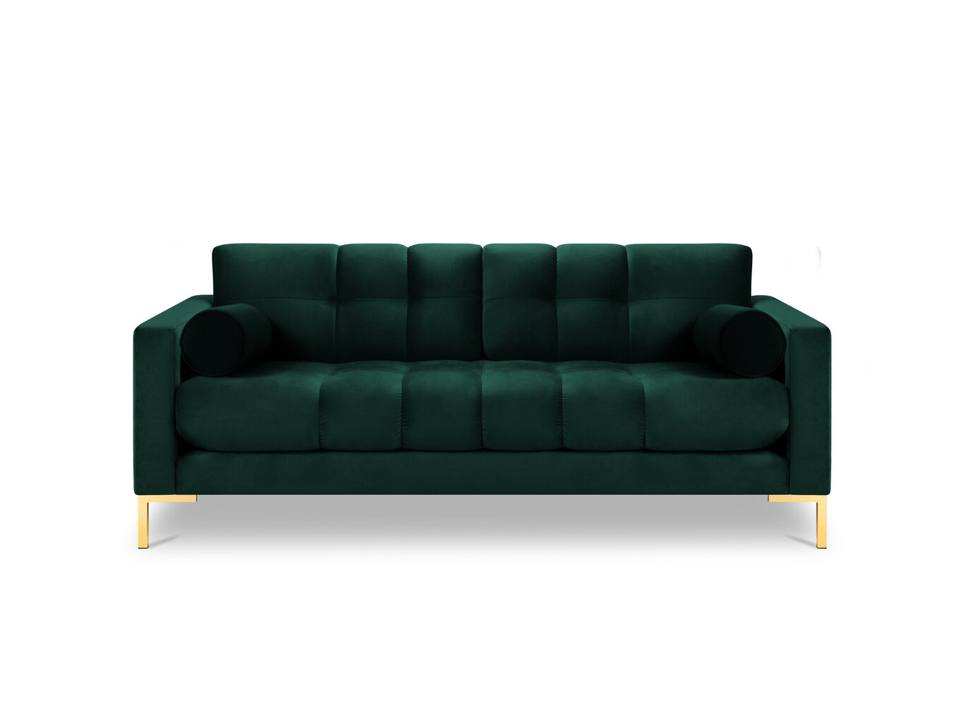 Trīsvietīgs dīvāns Cosmopolitan Design Bali, tumši zaļš/zelta krāsas cena un informācija | Dīvāni | 220.lv