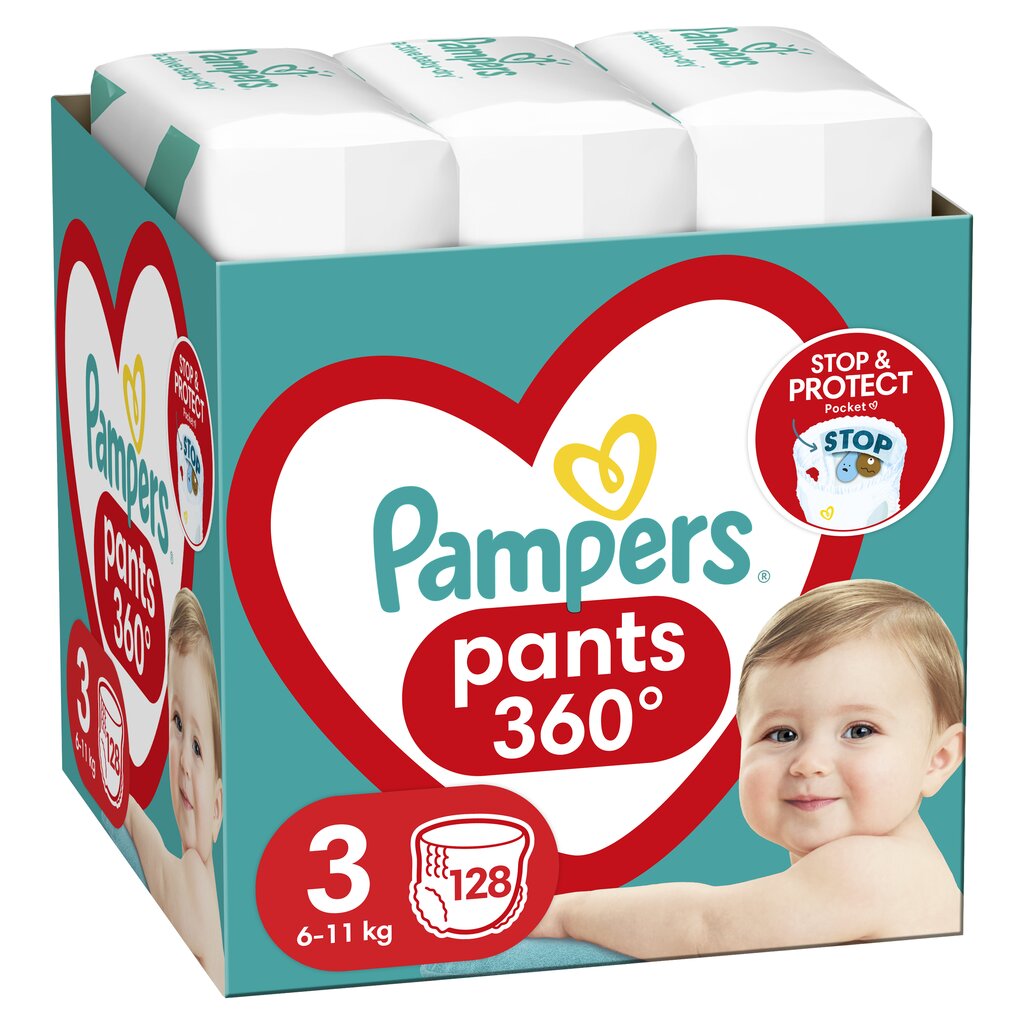 Autiņbiksītes-biksītes PAMPERS Mega Pack S3, 128 gab. cena un informācija | Autiņbiksītes | 220.lv