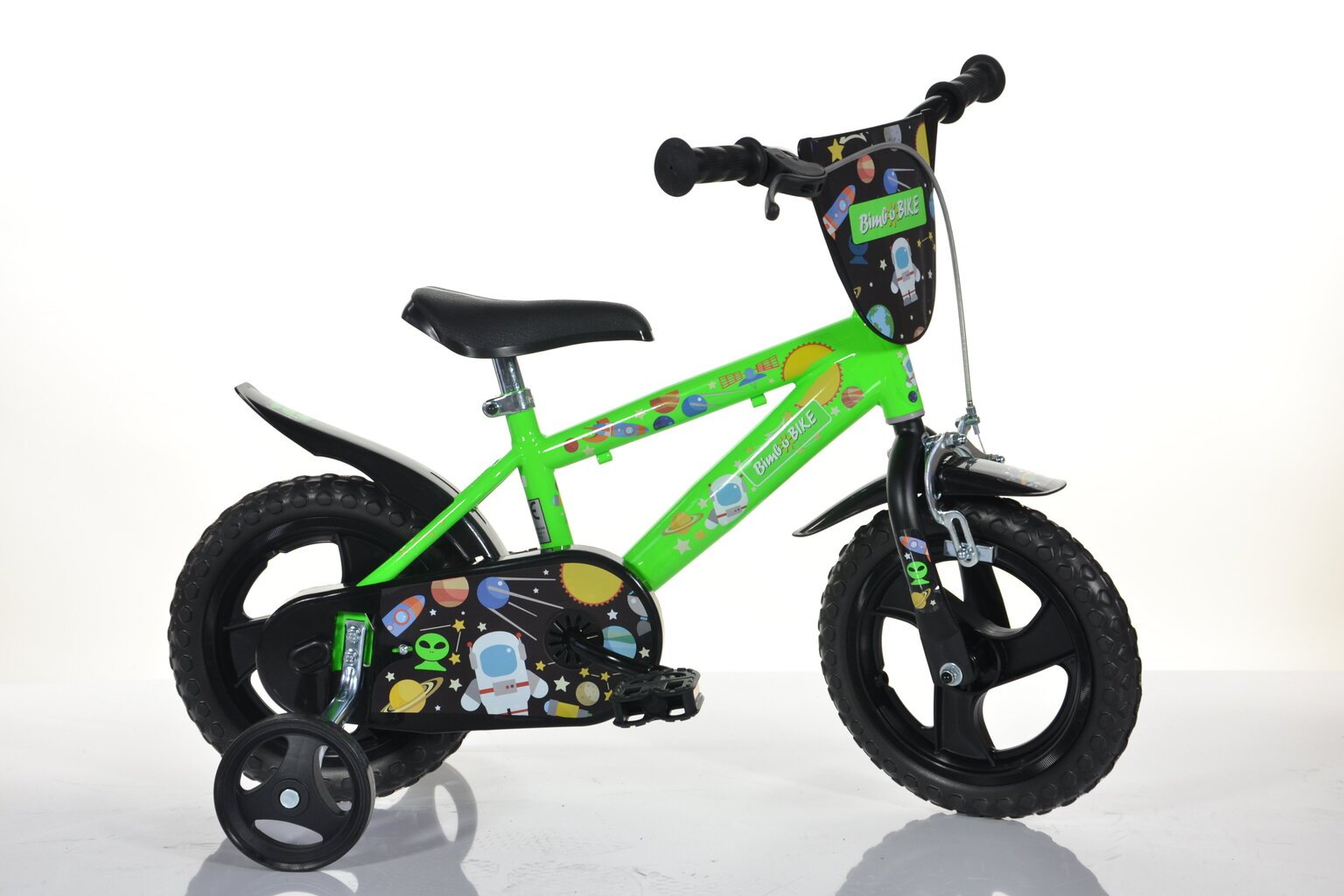 Velosipēds bērniem Bimbo Bike 12" Boy Cosmos, zaļš цена и информация | Velosipēdi | 220.lv