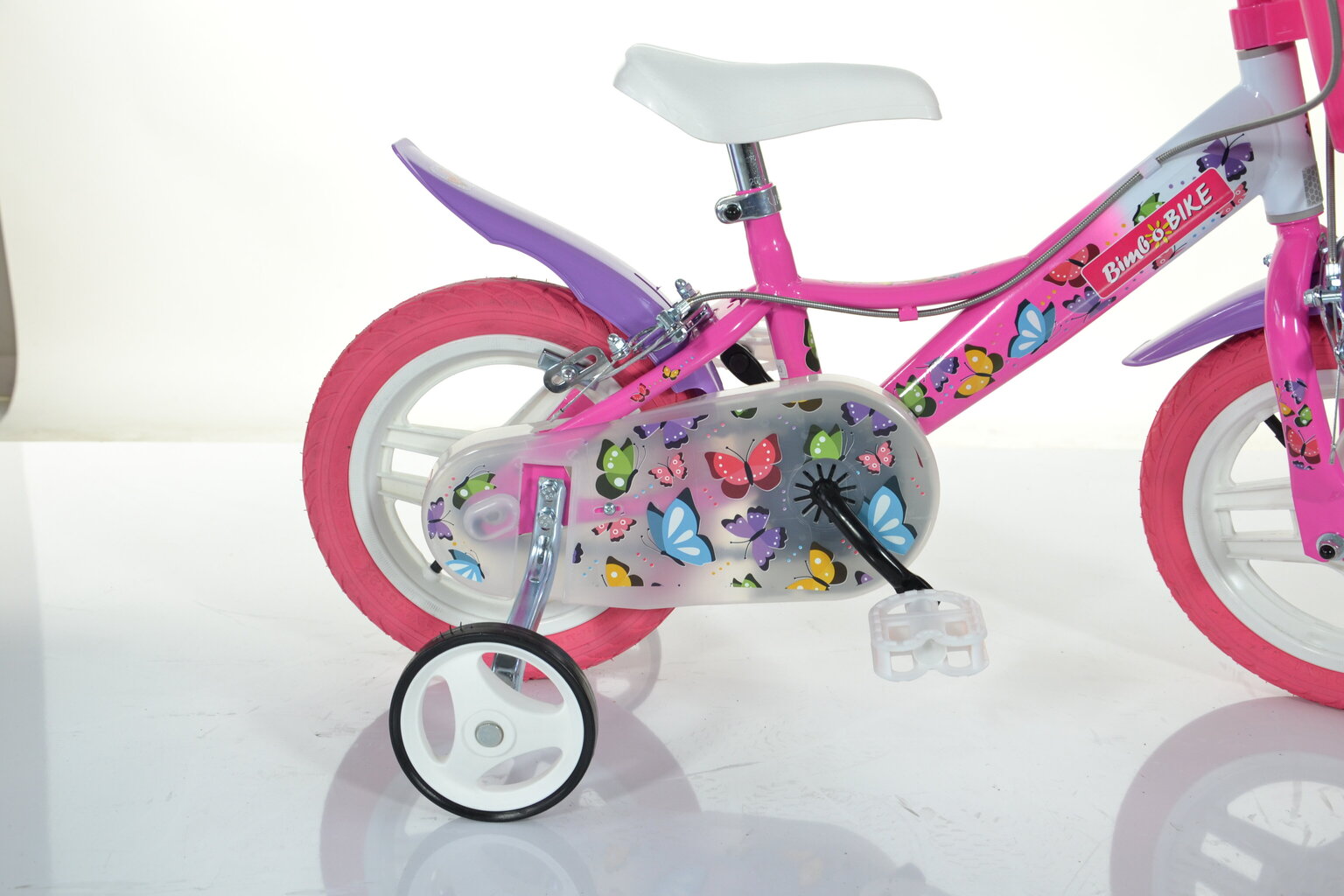 Velosipēds bērniem Bimbo Bike 12" Girl Butterfly, rozā cena un informācija | Velosipēdi | 220.lv