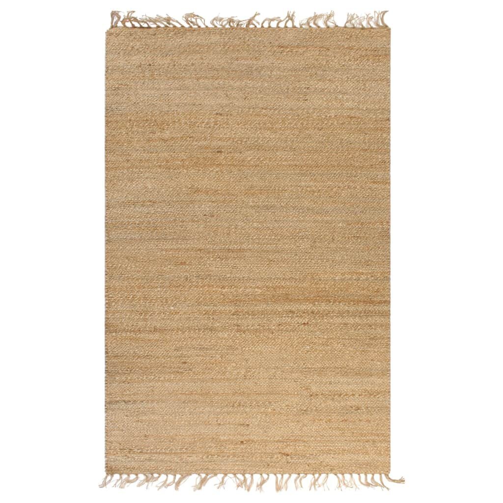 vidaXL paklājs, izgatavots ar rokām, džuta, 120x180 cm, dabīga krāsa cena un informācija | Paklāji | 220.lv