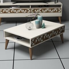 Кофейный столик Kalune Design 845, белый/коричневый цена и информация | Журнальные столики | 220.lv
