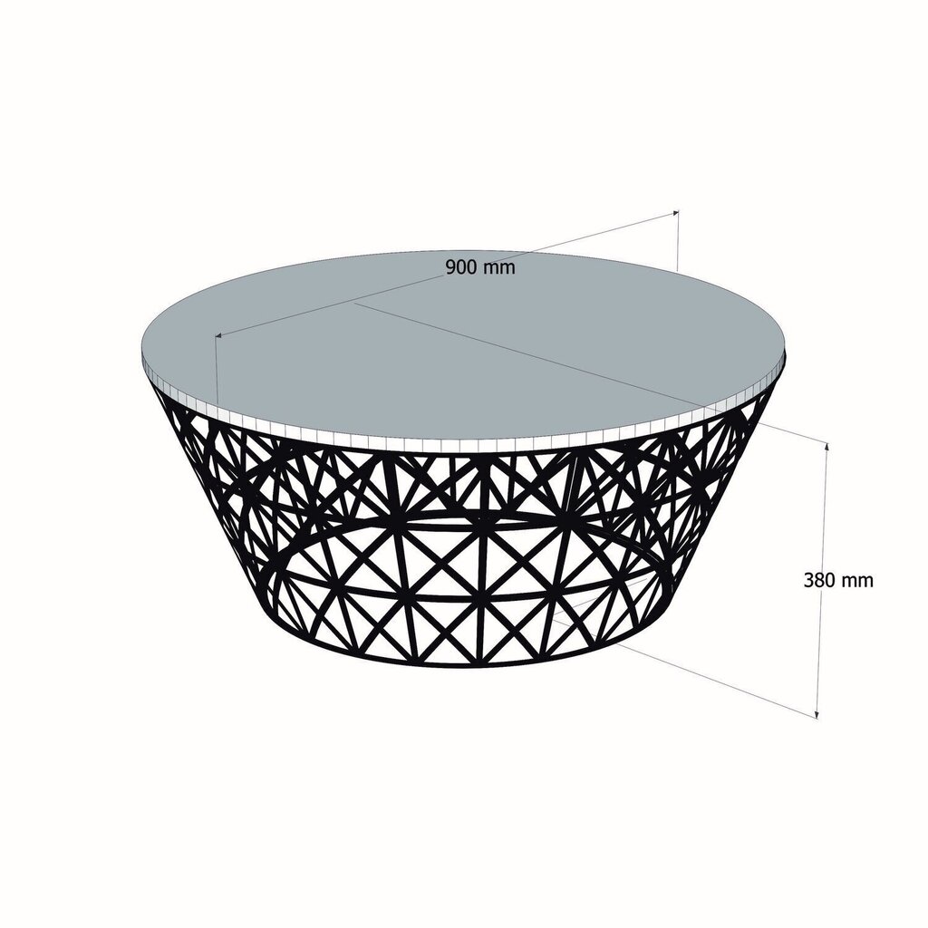 Kafijas galdiņš Kalune Design 845, melns/pelēks cena un informācija | Žurnālgaldiņi | 220.lv