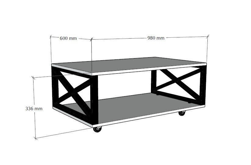 Kafijas galdiņš Kalune Design 835, brūns/melns цена и информация | Žurnālgaldiņi | 220.lv