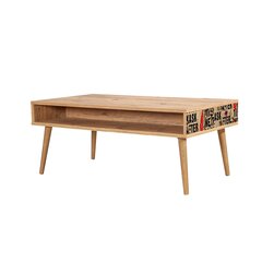 Кофейный столик Kalune Design 869, светло-коричневый/красный цена и информация | Журнальные столики | 220.lv