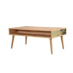 Кофейный столик Kalune Design 869, светло-коричневый/зеленый цена и информация | Журнальные столики | 220.lv