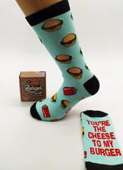 Vīriešu zeķes Burger socks, You're the cheese to my burger cena un informācija | Vīriešu zeķes | 220.lv