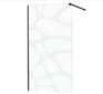 Dušas sieniņa Mexen Kioto, black/stikls ar rakstu 70,80,90,100,110,120x200 cm cena un informācija | Dušas durvis, dušas sienas | 220.lv