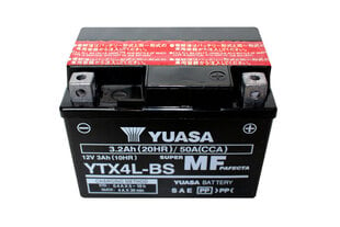 Аккумулятор для мотоцикла Yuasa 12V 3Ah YTX4L-BS цена и информация | Мото аккумуляторы | 220.lv