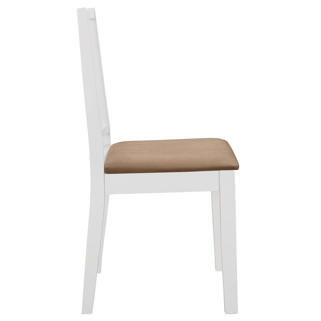 vidaXL virtuves krēsli ar matračiem, 2 gab., balts masīvkoks цена и информация | Virtuves un ēdamistabas krēsli | 220.lv