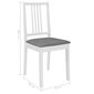 vidaXL virtuves krēsli ar matračiem, 2 gab., balts masīvkoks cena un informācija | Virtuves un ēdamistabas krēsli | 220.lv