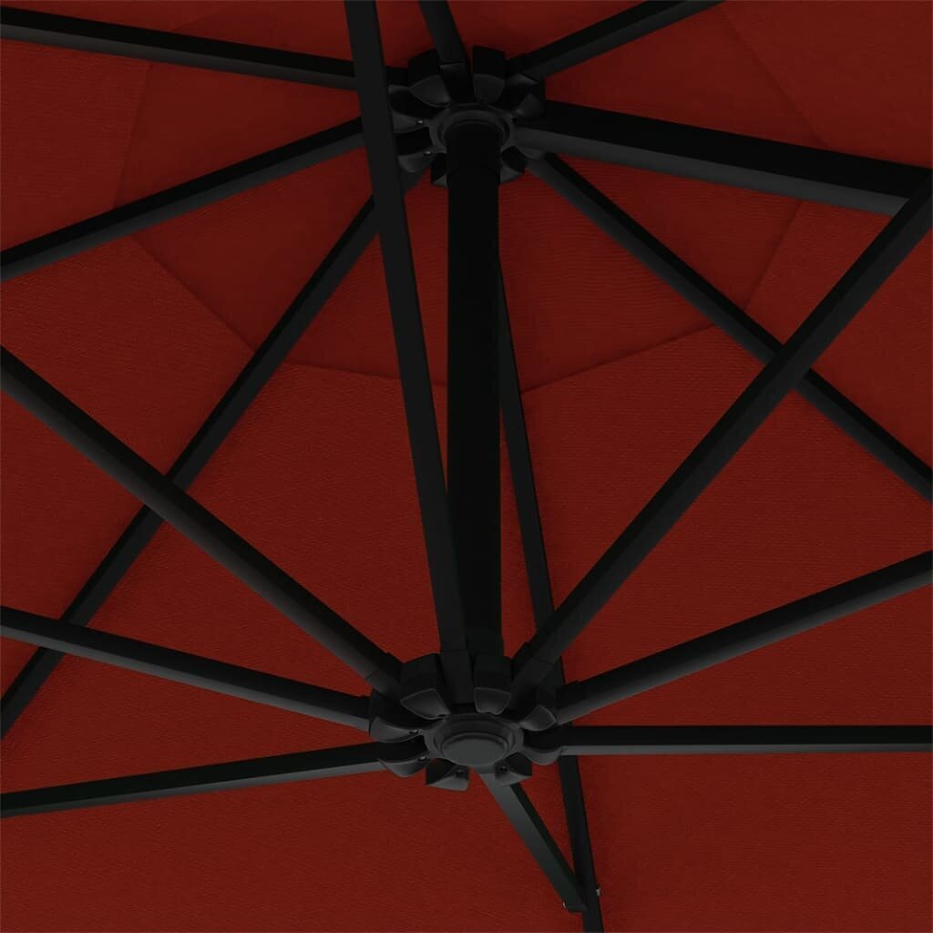 vidaXL saulessargs ar metāla kātu, sarkanbrūns, 300 cm цена и информация | Saulessargi, markīzes un statīvi | 220.lv