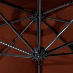 vidaXL saulessargs ar metāla kātu, sarkanbrūns, 300 cm цена и информация | Зонты, маркизы, стойки | 220.lv