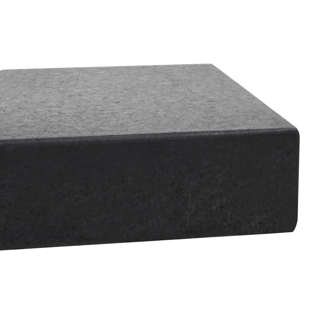 vidaXL saulessarga pamatne, melna, granīts, 25 kg, taisnstūra forma cena un informācija | Saulessargi, markīzes un statīvi | 220.lv