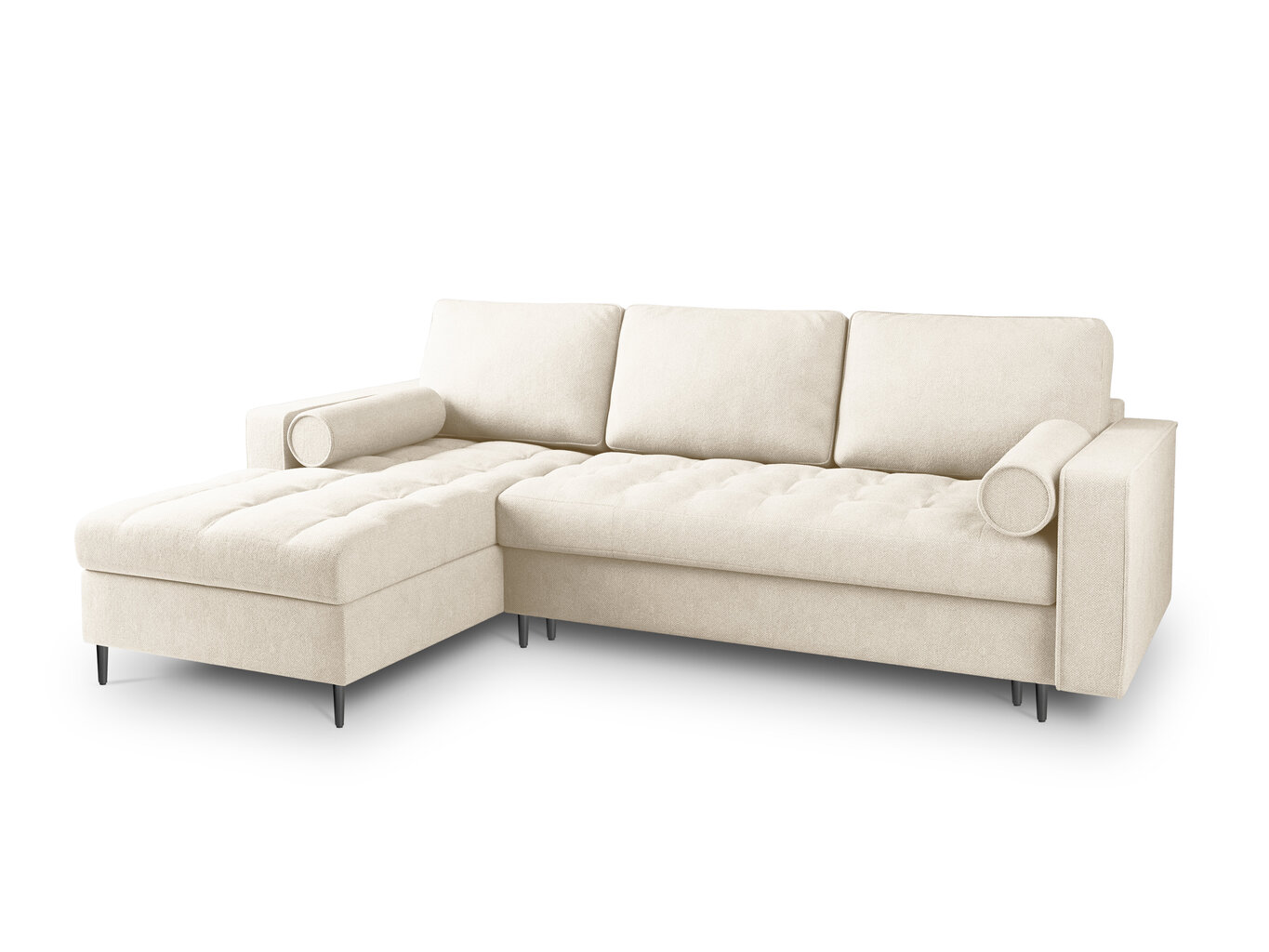 Stūra dīvāns Milo Casa Santo 5S, gaišas smilškrāsas/melns cena un informācija | Stūra dīvāni | 220.lv
